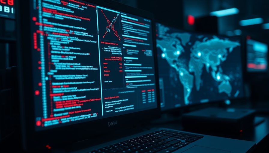 Detailed cyberattack operation scene on a computer screen.