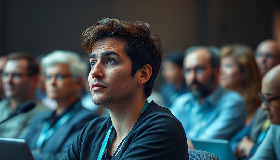 Participant at UN climate talks focusing during the reform discussion.