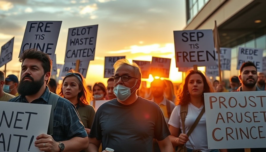 Air Canada strike and labor relations protest at airport terminal