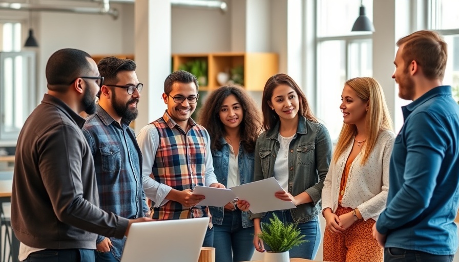Gen Z entrepreneurs collaborate in modern office.