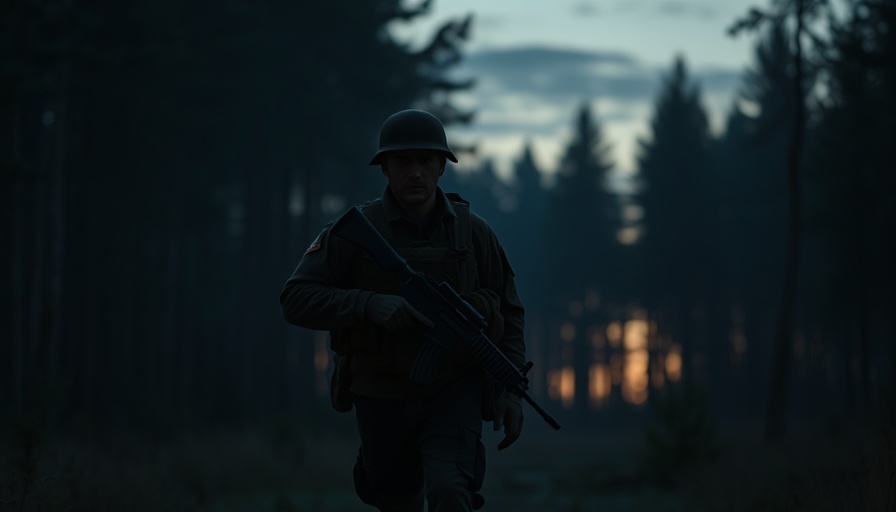 Putin's offer to end the war in Ukraine: Soldier silhouette in forest at dusk