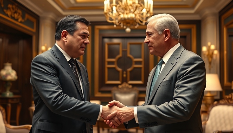 Formal diplomatic meeting discussing Ukraine arms deal securities.