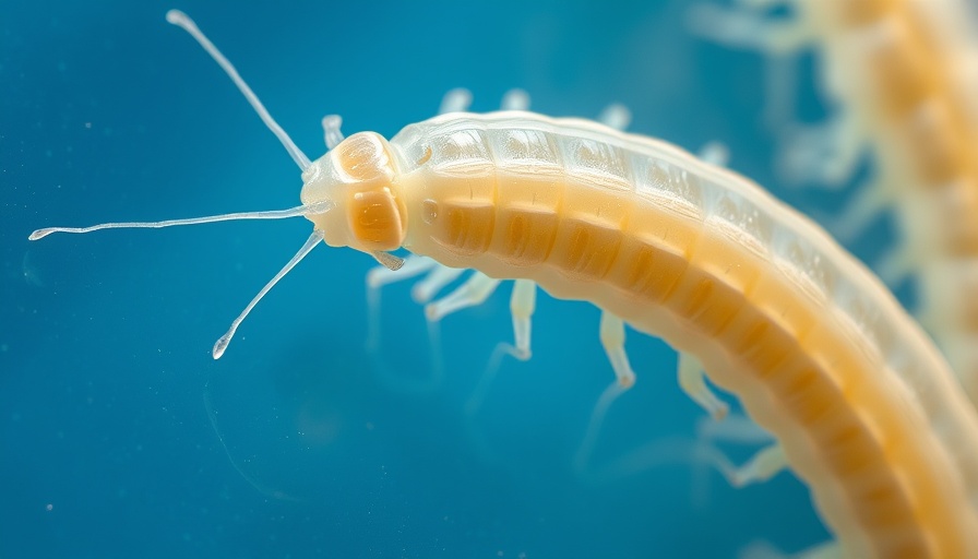 Close-up of pale larvae on blue surface, highlighting contagion risks.