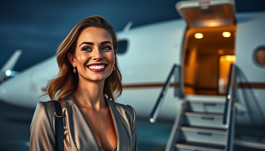 Airport scene of woman exiting aircraft at night, related to GPS interference in aviation.