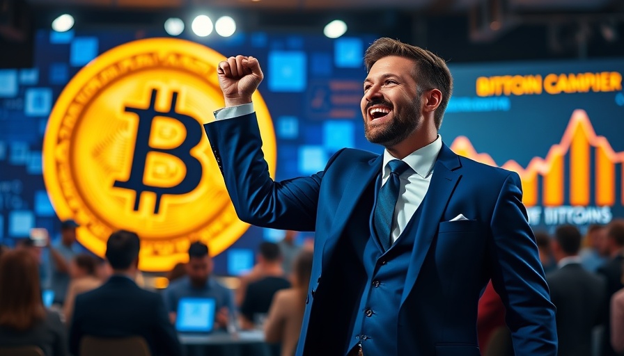 American Bitcoin Nasdaq debut celebration with a man in a suit