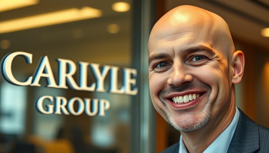 Carlyle raises $20 billion fund for private equity stakes, featuring corporate logo and smiling individual