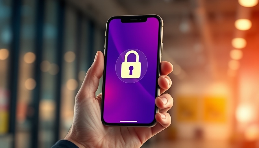 Mobile phone illustrating end-to-end encrypted chat with lock symbol.