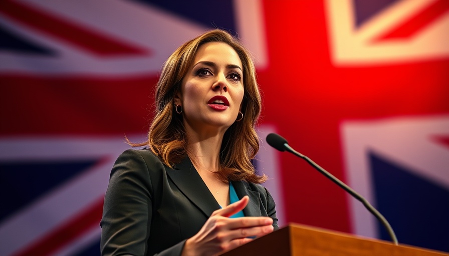 Confident woman speaking about Britain's global standing.