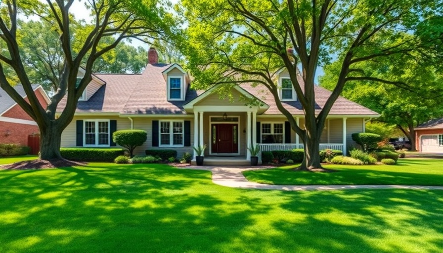 Suburban home for sale with brick facade and green lawn.