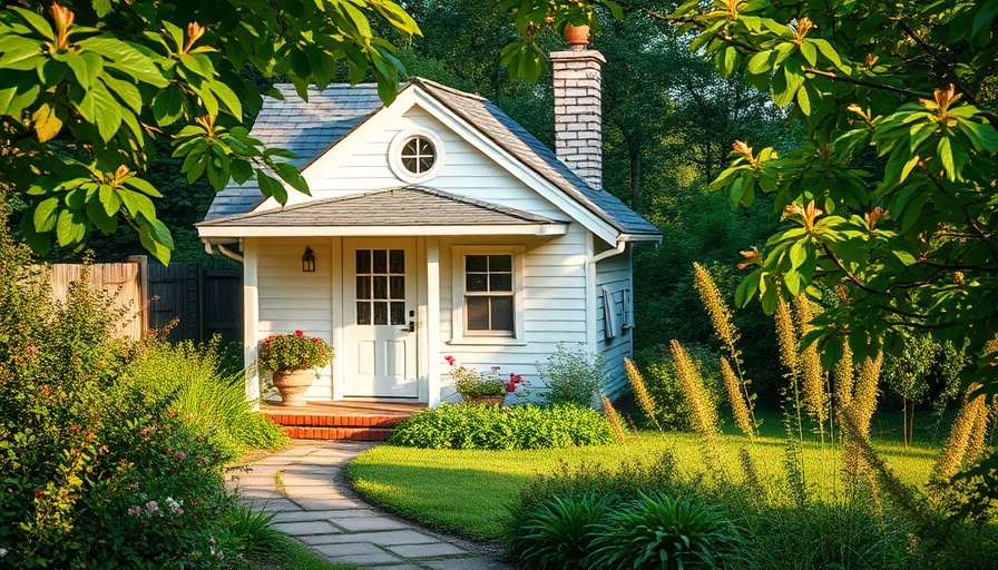 Charming cottage in a lush garden for homes for sale.