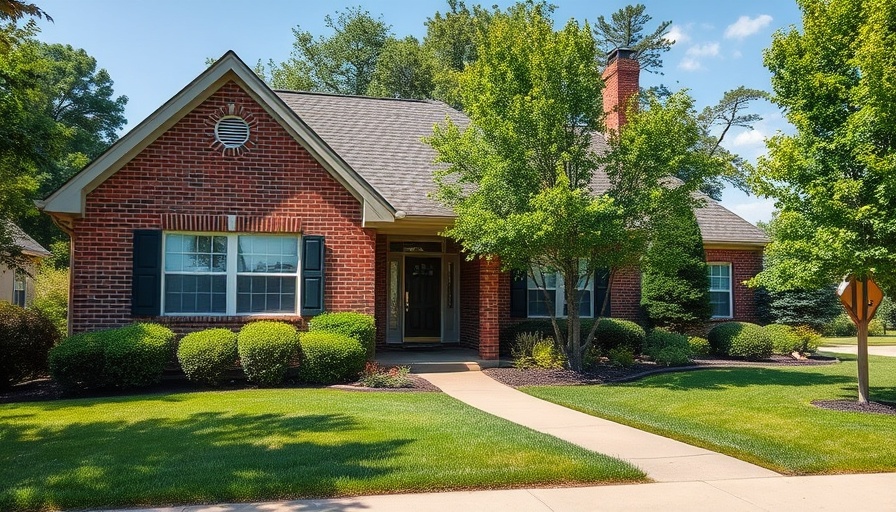 Suburban house with landscaped lawn, escrow holdback in real estate.