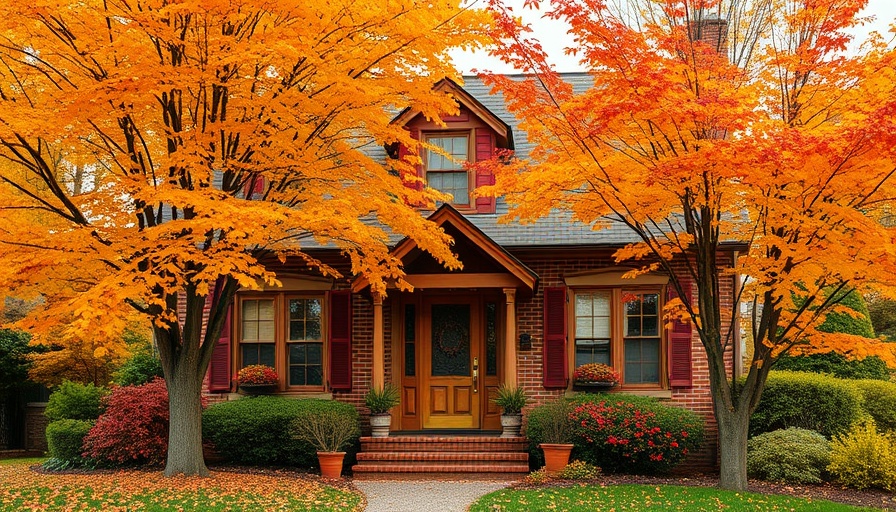 Charming brick house under vibrant autumn leaves in Portland real estate market.