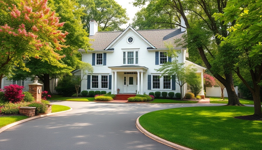 Colonial house in Fort Worth real estate market, lush greenery, daylight.