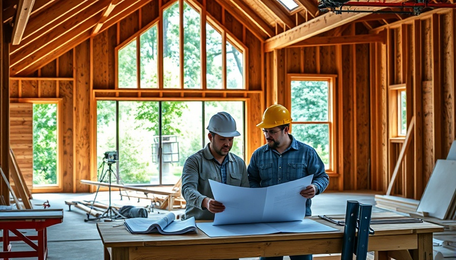 Construction professionals planning in a building for jumbo construction loan.