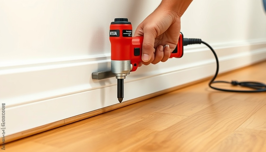 DIY home improvement: Hands installing baseboard in a corner