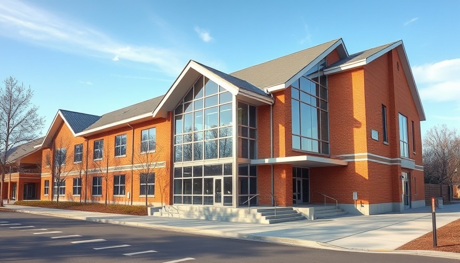 Traverse Academy building, modern design, mental health support facility.