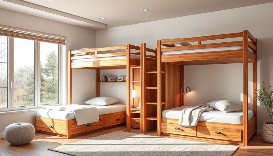 Modern bunk bed design ideas with innovative storage solutions in a contemporary bedroom.