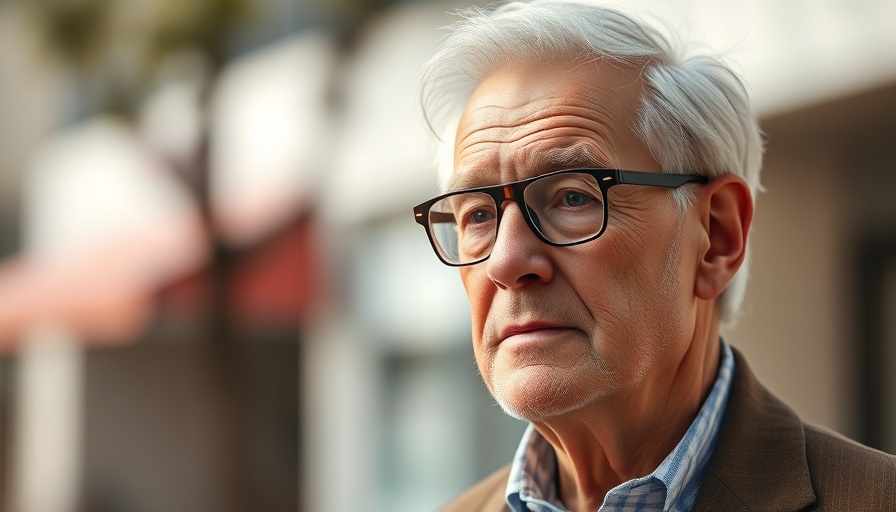 Thoughtful elderly man outdoors, related to retirement planning.
