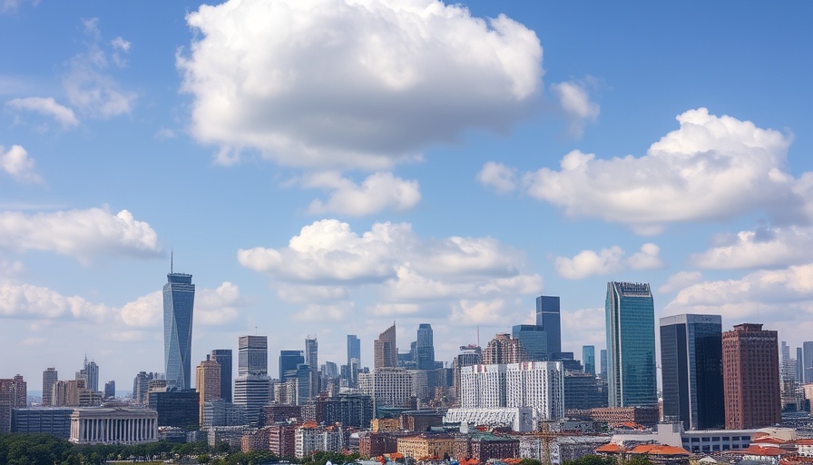 Urban skyline emphasizing diverse architecture for pediatric gun violence prevention.