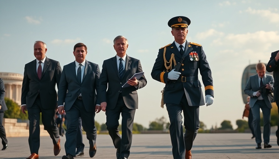 Argentina currency crisis: Officials walking in a formal setting.