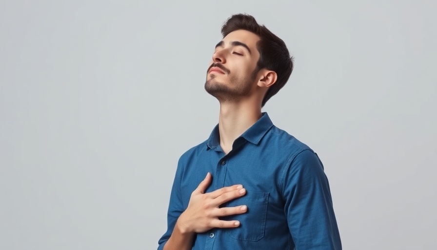 Serene man expressing gratitude with relaxed pose, Daily Gratitude Affirmations.