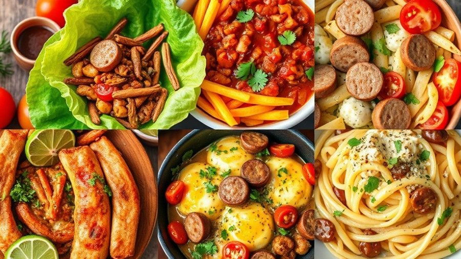 October 2025 Meal Plan with vibrant dishes including wrap, chili, skillet, and pasta.