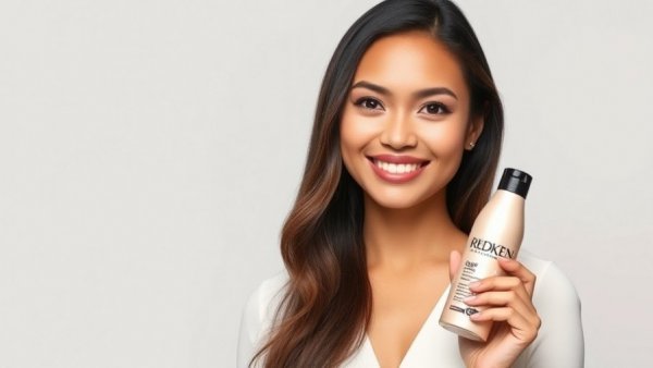 Patricia Nikole holding Redken product, smiling confidently.