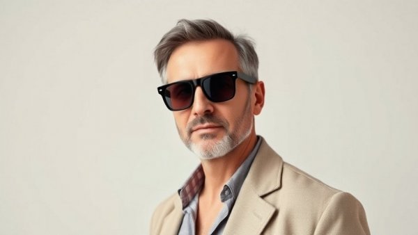 Stylish man in sunglasses posing confidently, perfect for unique holiday gifts for dads.
