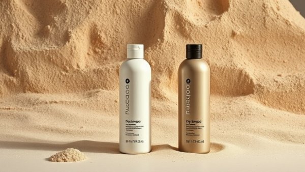 Invisible dry shampoo for dark hair with powdery background.