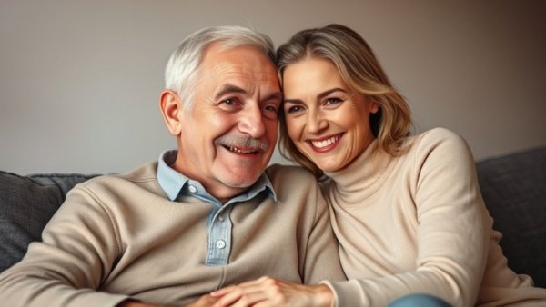 Thanksgiving traditions: Father and daughter sharing a warm smile together.