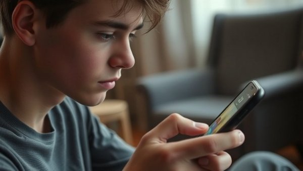 Person using smartphone with GLP-1 weight loss app in a cozy setting.