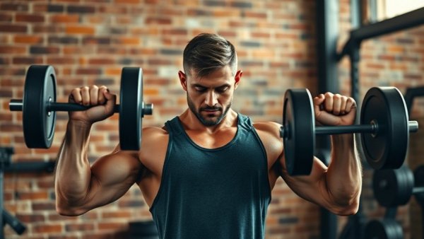 Athlete lifting weights in gym for creatine with veld grape extract workout.