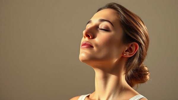 Breathwork for Emotional Release: Woman practicing breathwork with serene expression.