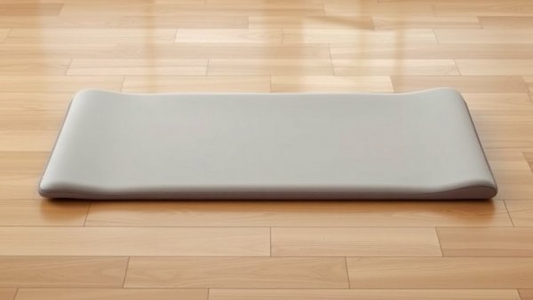 Ergonomic massage mat for at-home massage therapy on wooden floor.