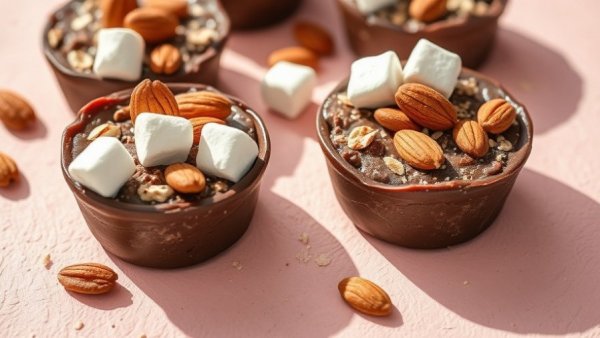 Delicious Exploremore Oat Cups with marshmallows and almonds