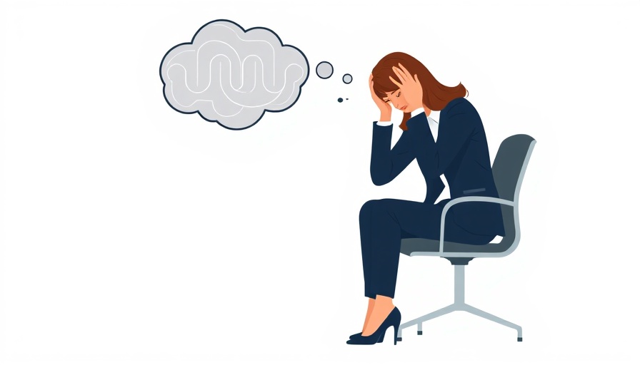 Illustration of a stressed woman symbolizing job insecurity mental health.