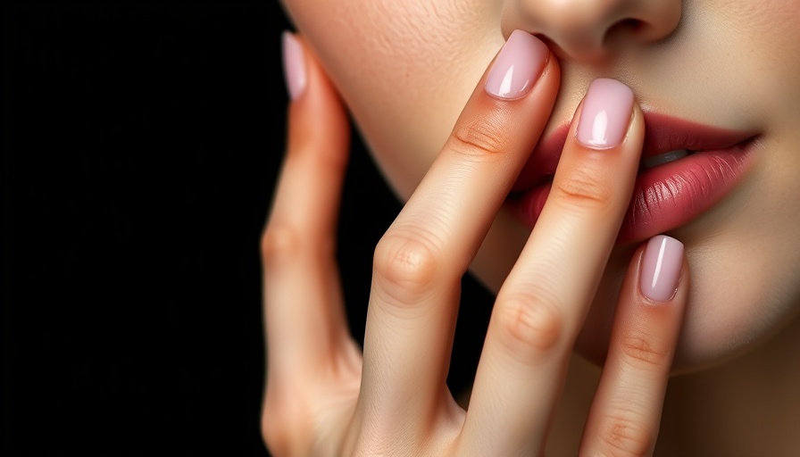 Close-up of manicured nails for nail soaks, photorealistic look.