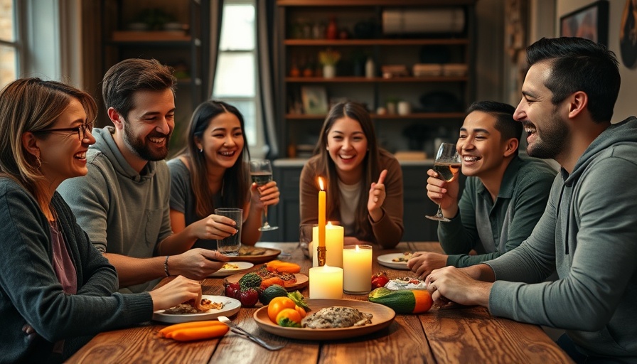Young friends enjoying a cozy meal together, hasslers accelerate aging ambiance.