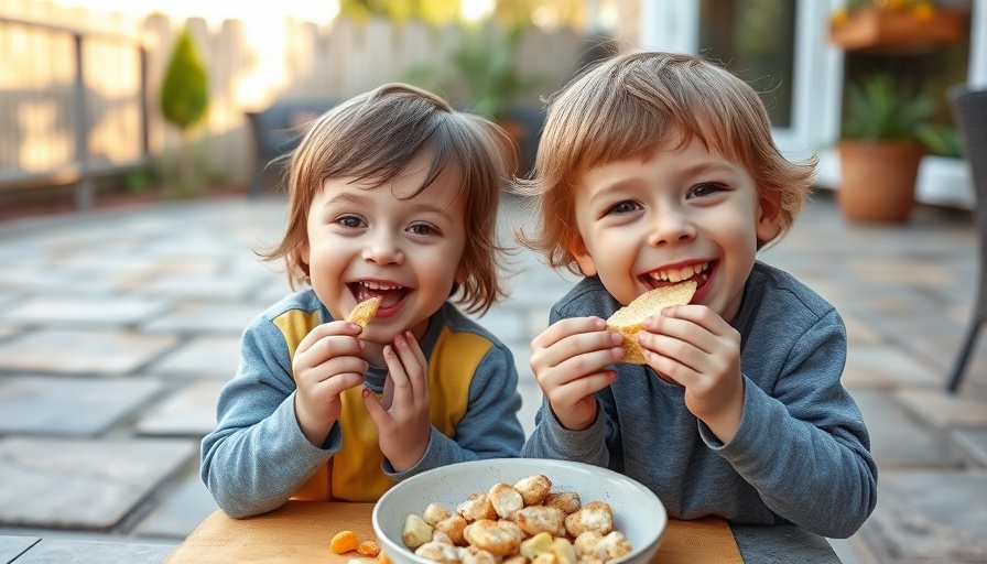 Two children enjoying snacks outdoors, Weekend Joy and Self-Care.