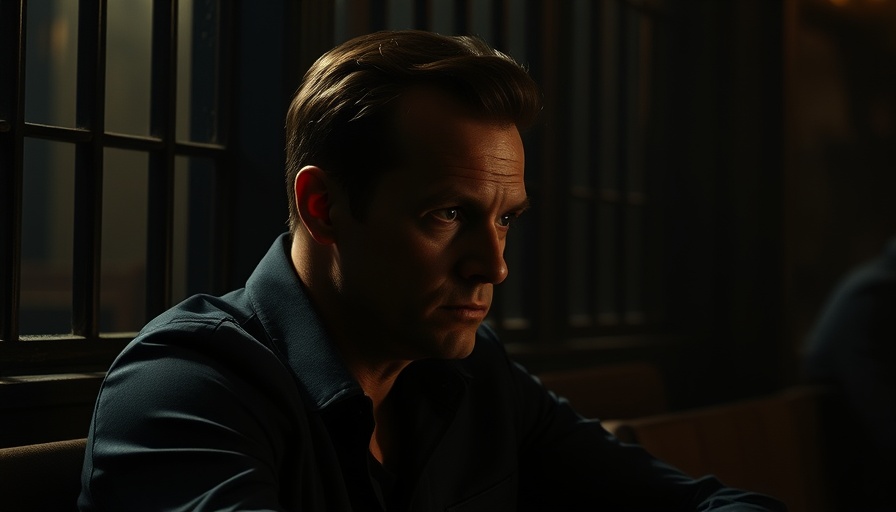 Contemplative man in shadows, expressing Words of Encouragement for Those in Jail.