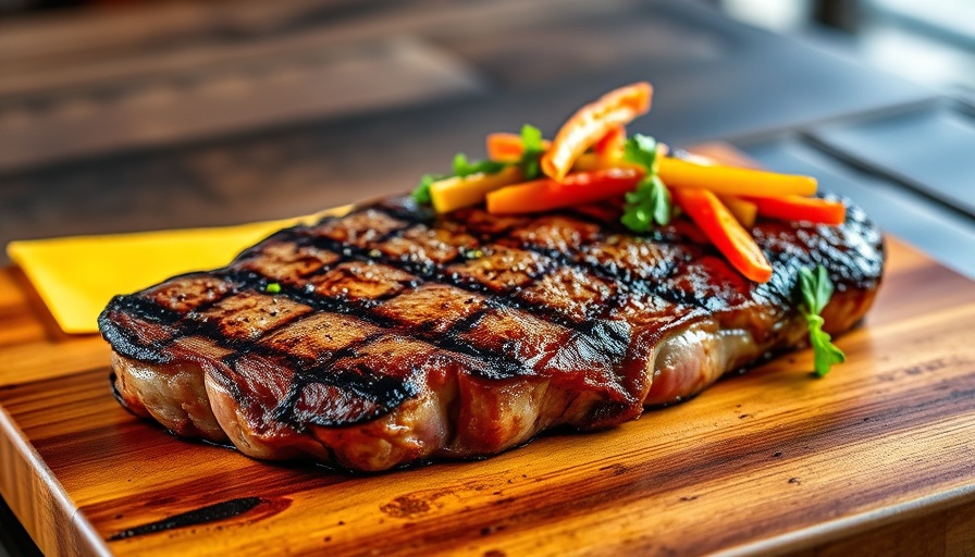Colorful grilled steak with vegetables on a plate, how to prepare your body to eat meat again.