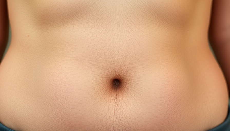 Skin texture on abdomen after weight loss, showing elasticity.