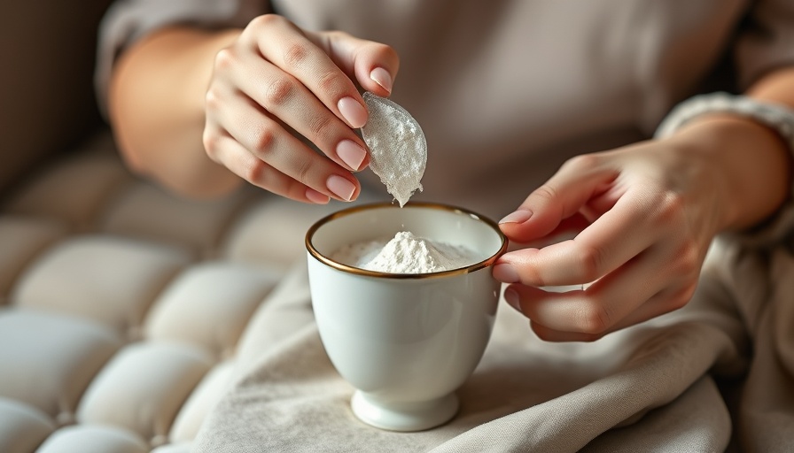 Pouring biohack beauty water supplement into a cup, elegant hands.