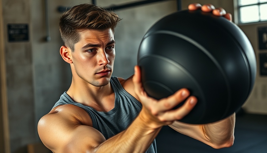 Focused young man doing Russian twists in a gym for core workout.