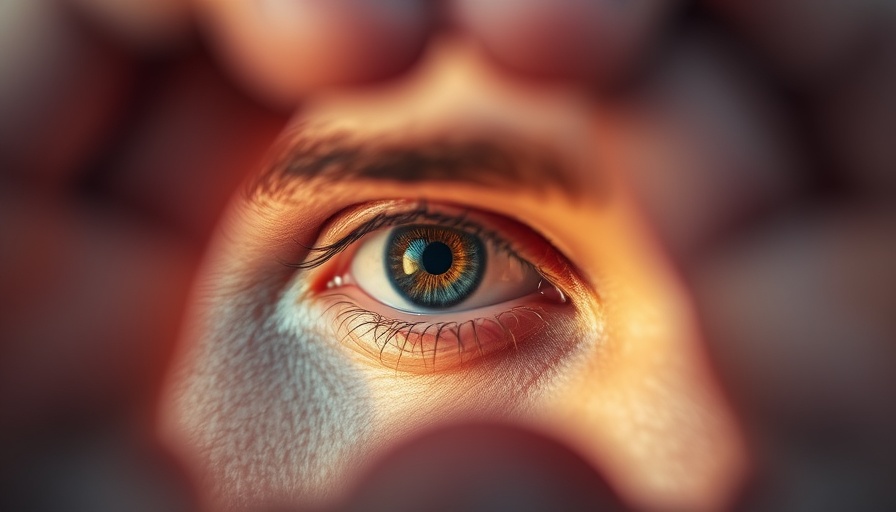 Artistic close-up eye framed by hands, suggesting focus.