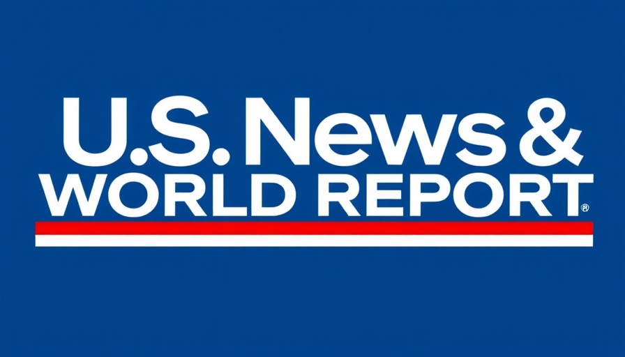 U.S. News & World Report logo on blue background