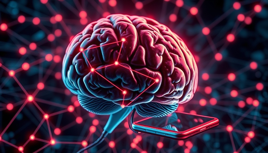 Cognitive readiness abstract with brain, phone, and digital nodes.