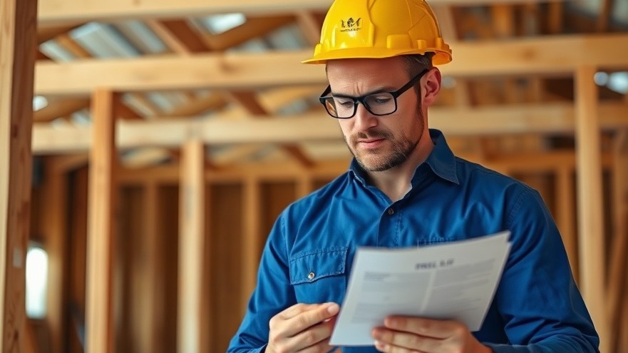 Subcontractor in a blue shirt looking at his contartor general liability insurance bill