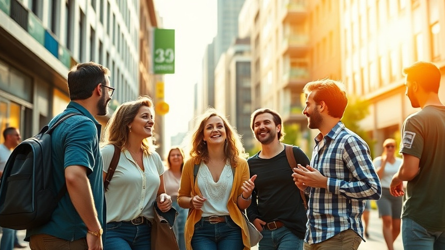 Group discussing unconventional financial strategies in a vibrant urban street.