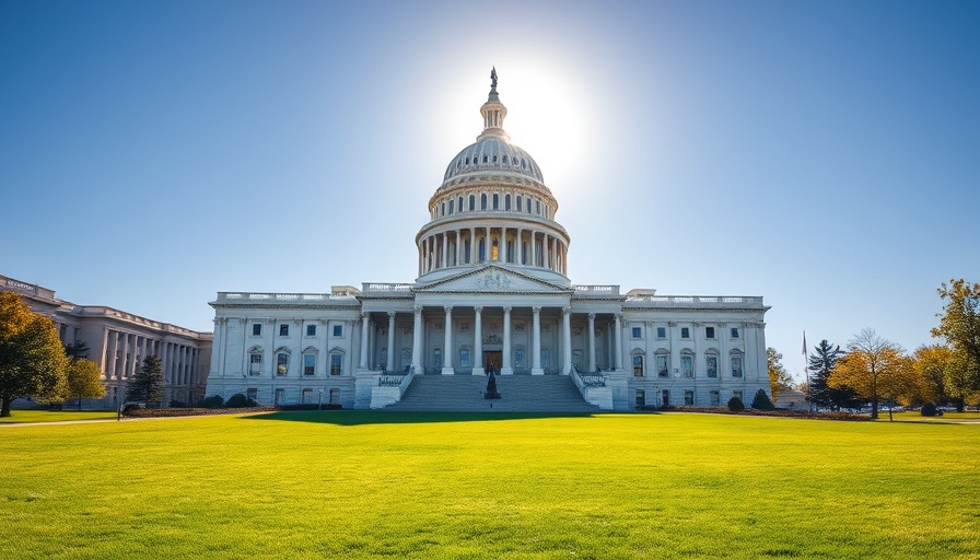 Stunning Capitol building under clear blue sky, vibrant opportunity.